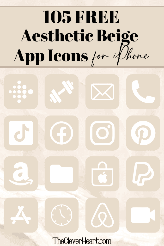 aesthetic beige app icons