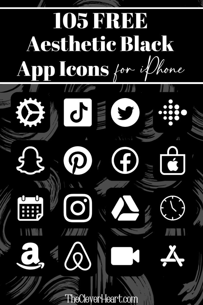 aesthetic black app icons