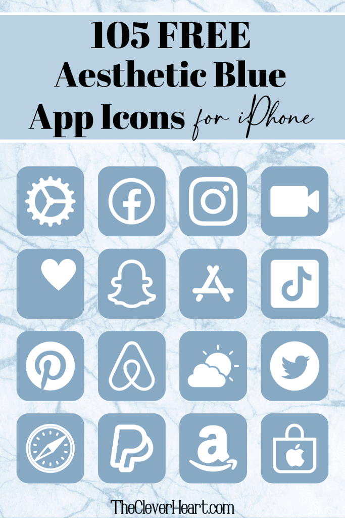 aesthetic blue app icons