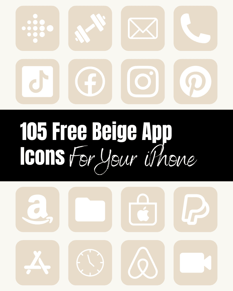 105 Free Beige App Icons For Your iPhone - The Clever Heart