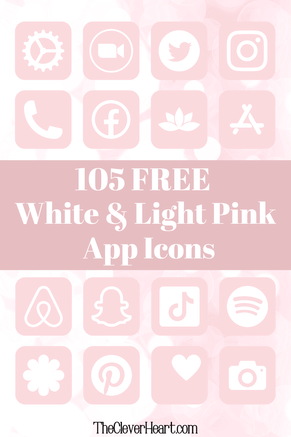 200+ Free Light Pink App Icons For Your iPhone - The Clever Heart