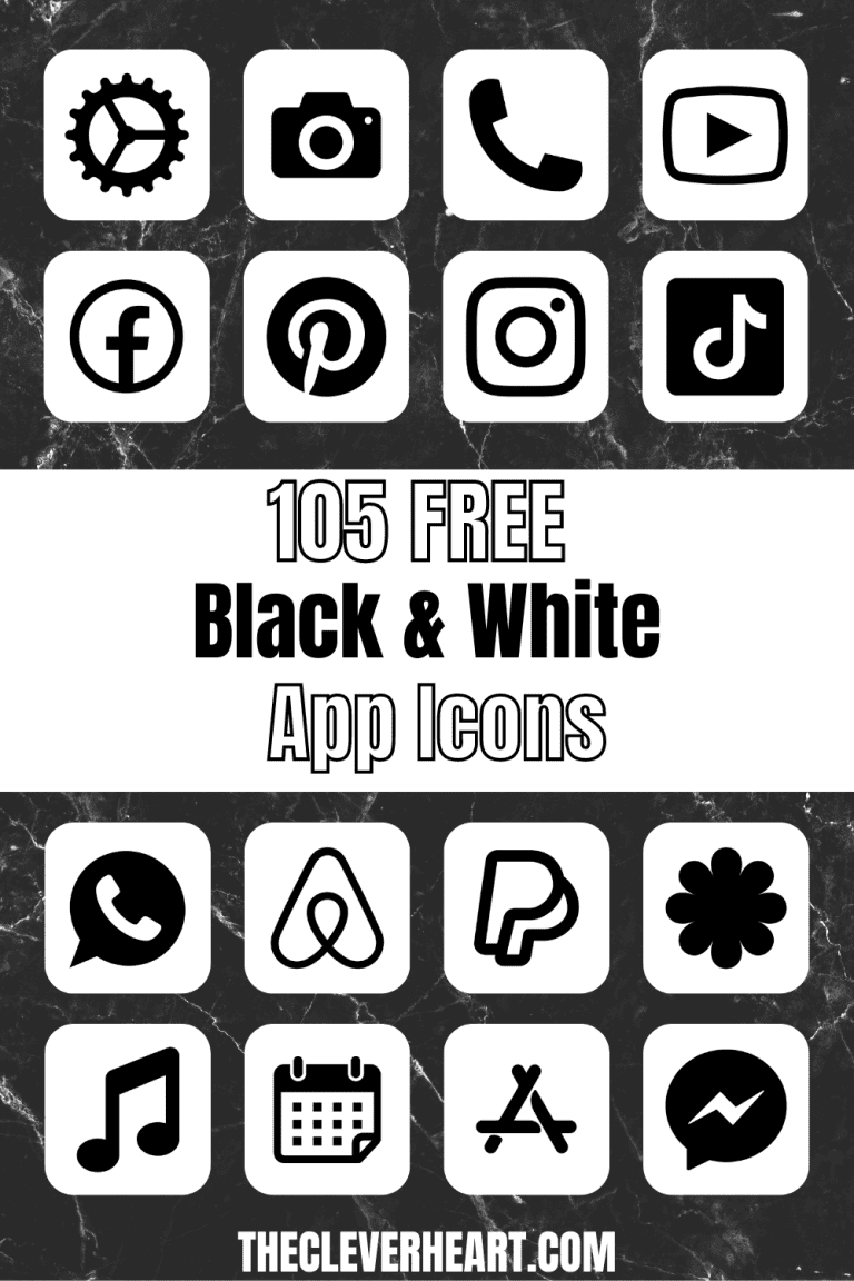 105 Free Aesthetic White App Icons For iPhone - The Clever Heart