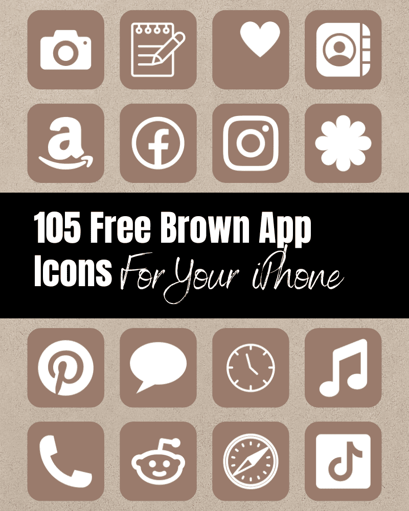 105 Free Brown App Icons Aesthetic for iPhone - The Clever Heart