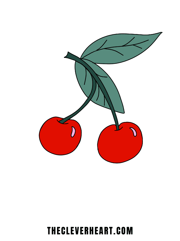 cute easy cherries to draw