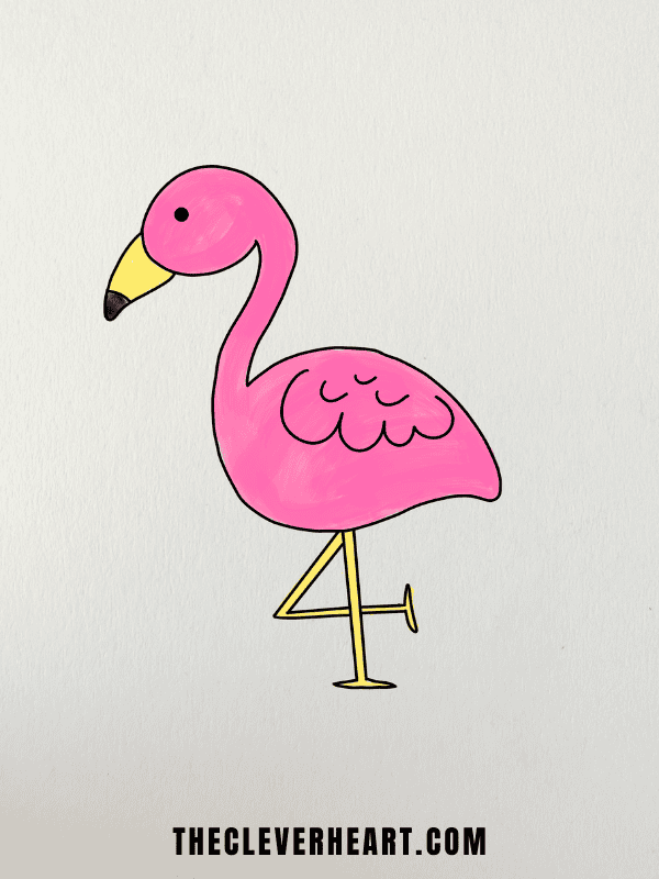 easy flamingo to draw