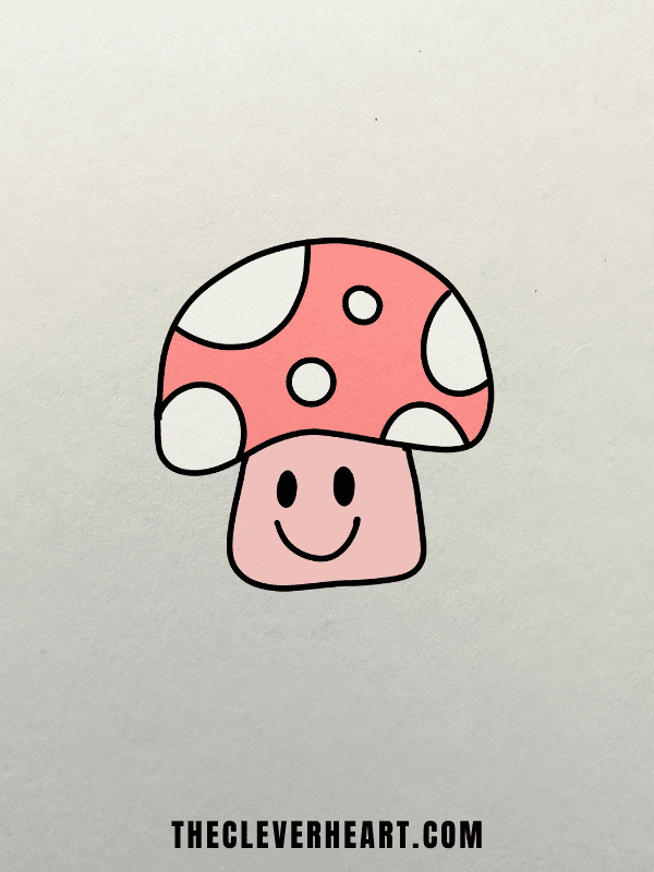 cute easy mushroom to draw