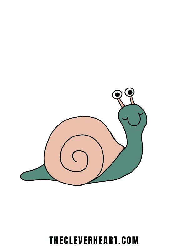 cute easy snail drawing