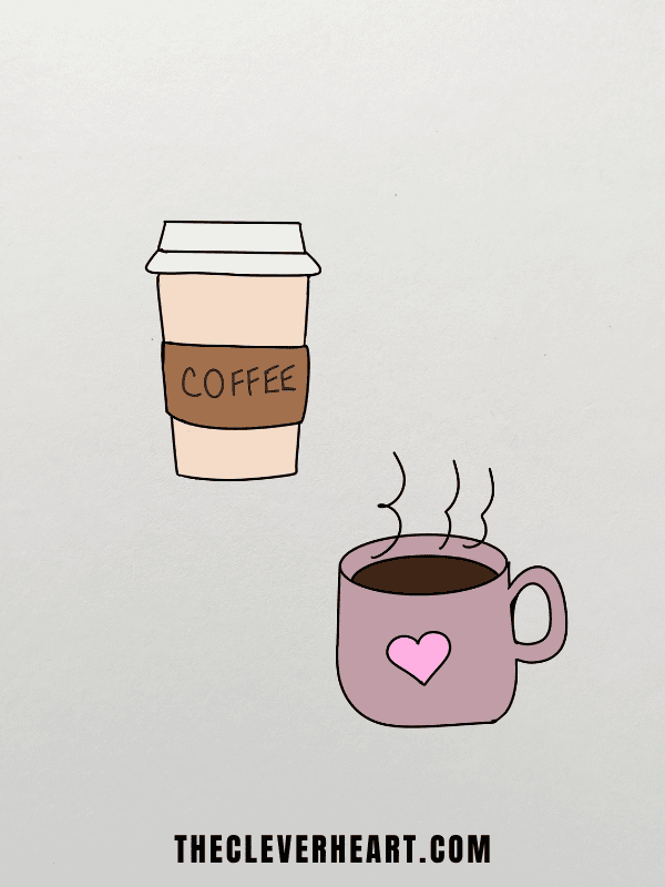 easy coffee cups to draw