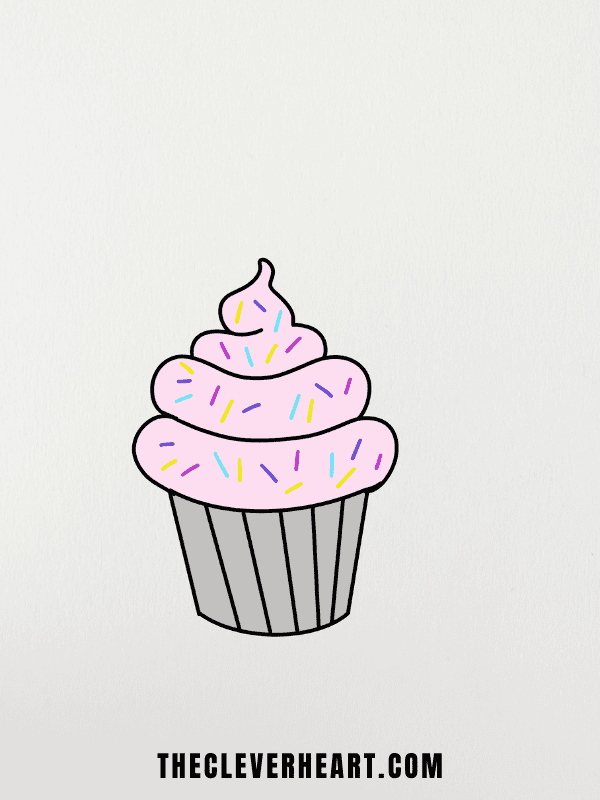 cute easy cupcake to draw