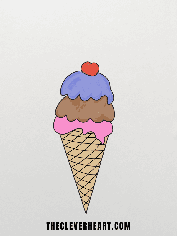 cute easy ice cream drawing