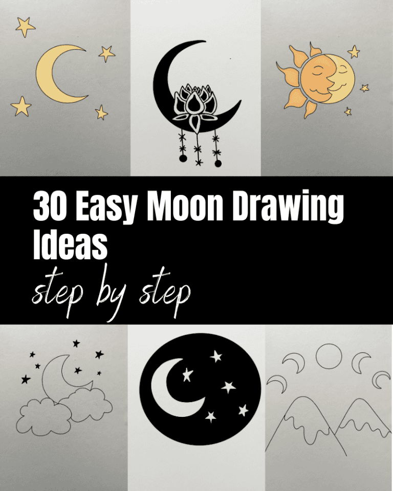 30 Easy Moon Drawing Ideas Step By Step - The Clever Heart