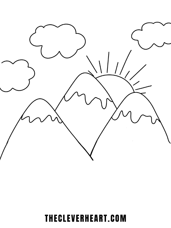 easy mountains drawing