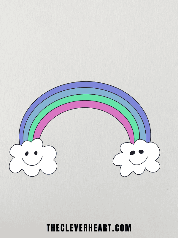 cute easy rainbow drawing