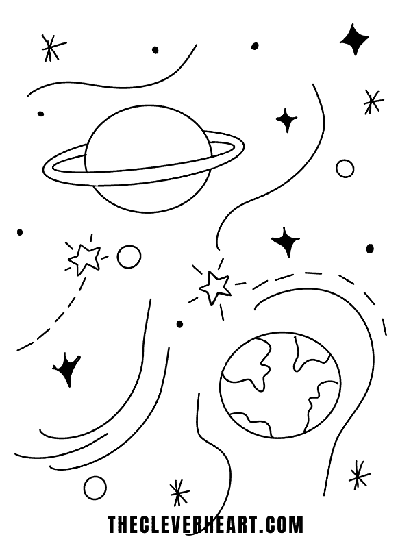 easy space doodles