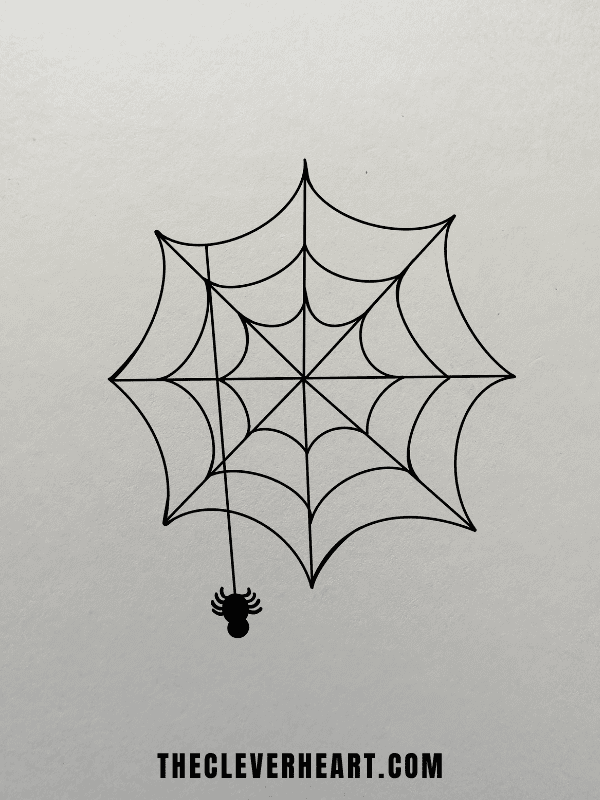 easy spiderweb drawing