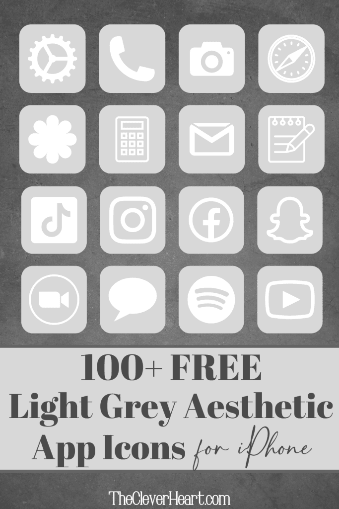 light grey aesthetic app icons