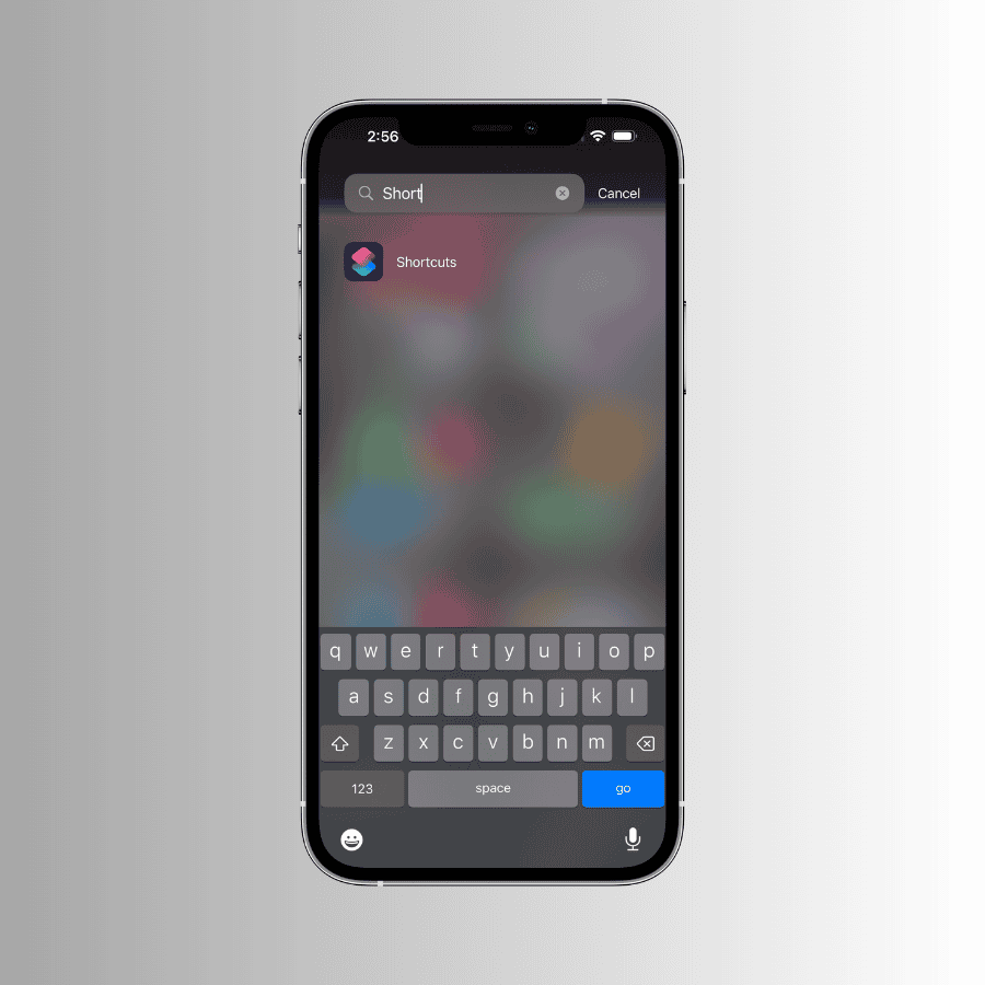 open the shortcuts app