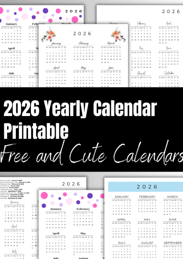 2026 yearly calendar printable
