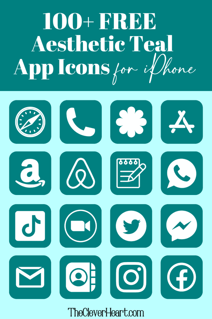 aesthetic teal app icons