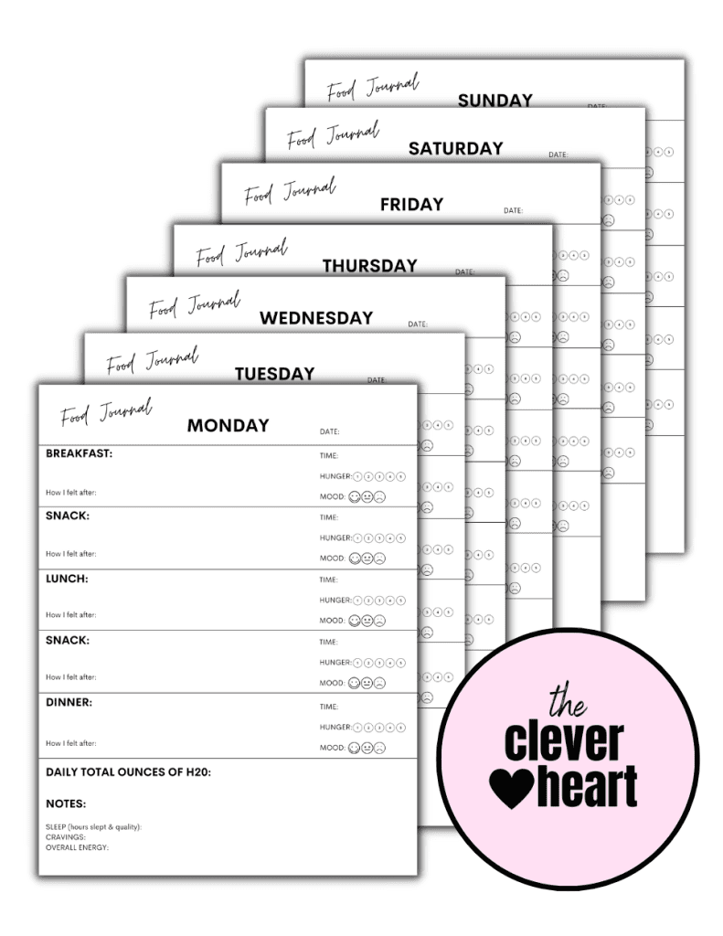 printable food log journal