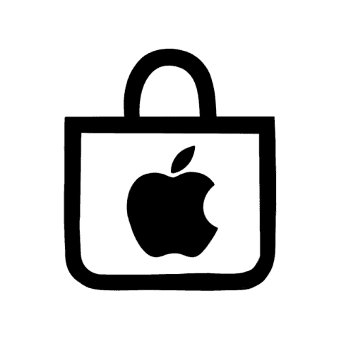 APPLE STORE white app icon