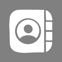 CONTACTS grey app icon