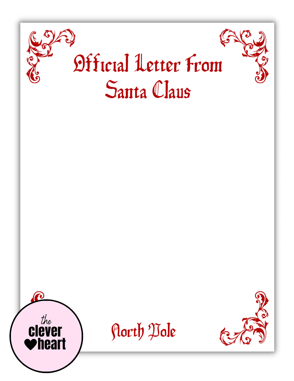 15 Free Printable Santa Claus Letterhead Templates - The Clever Heart