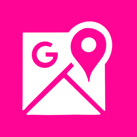 GOOGLE MAPS hot pink app icon