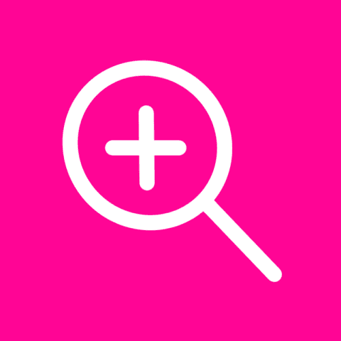 MAGNIFIER hot pink app icon