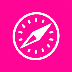 SAFARI hot pink app icon