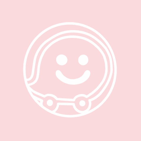 WAZE light pink app icon