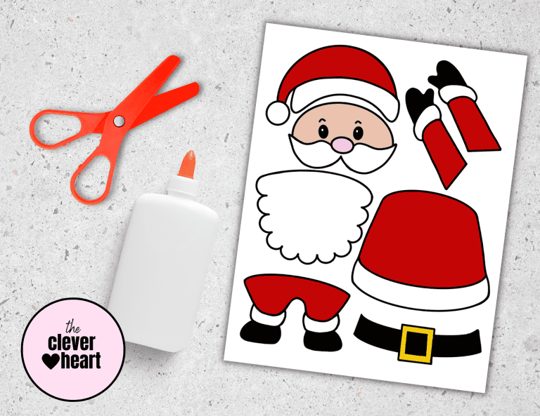 Free Build a Santa Printable Craft for Christmas The Clever Heart