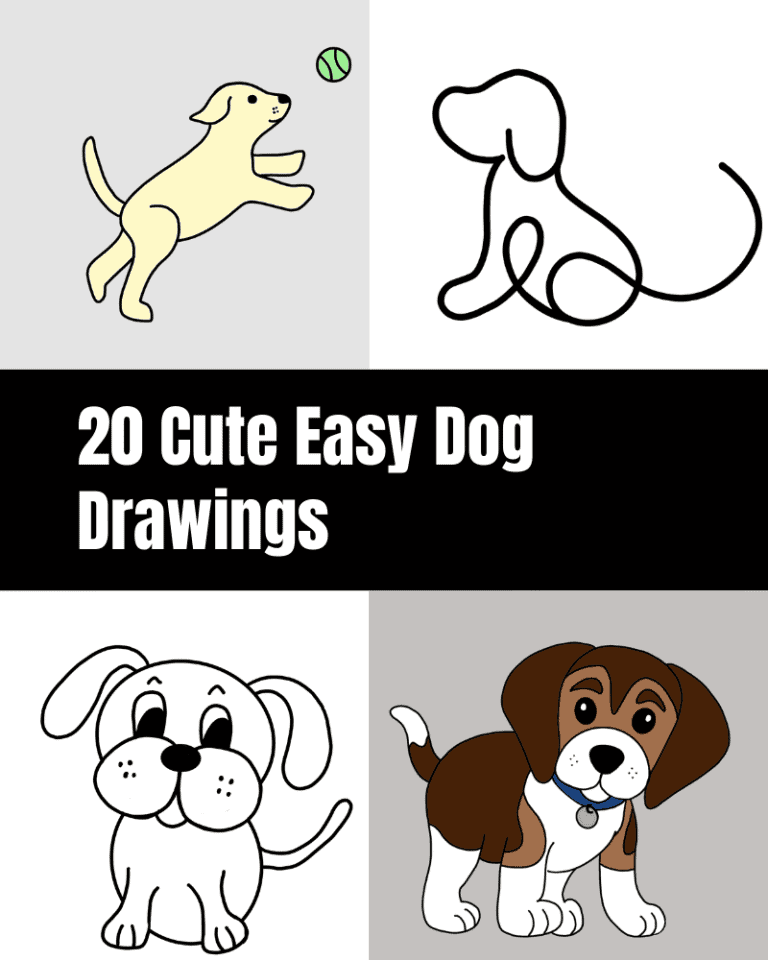 20 Cute Easy Dog Drawings - The Clever Heart