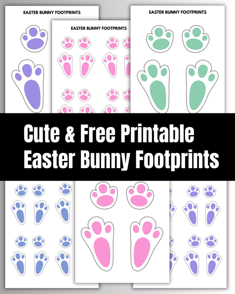 Cute & Free Printable Easter Bunny Footprints - The Clever Heart