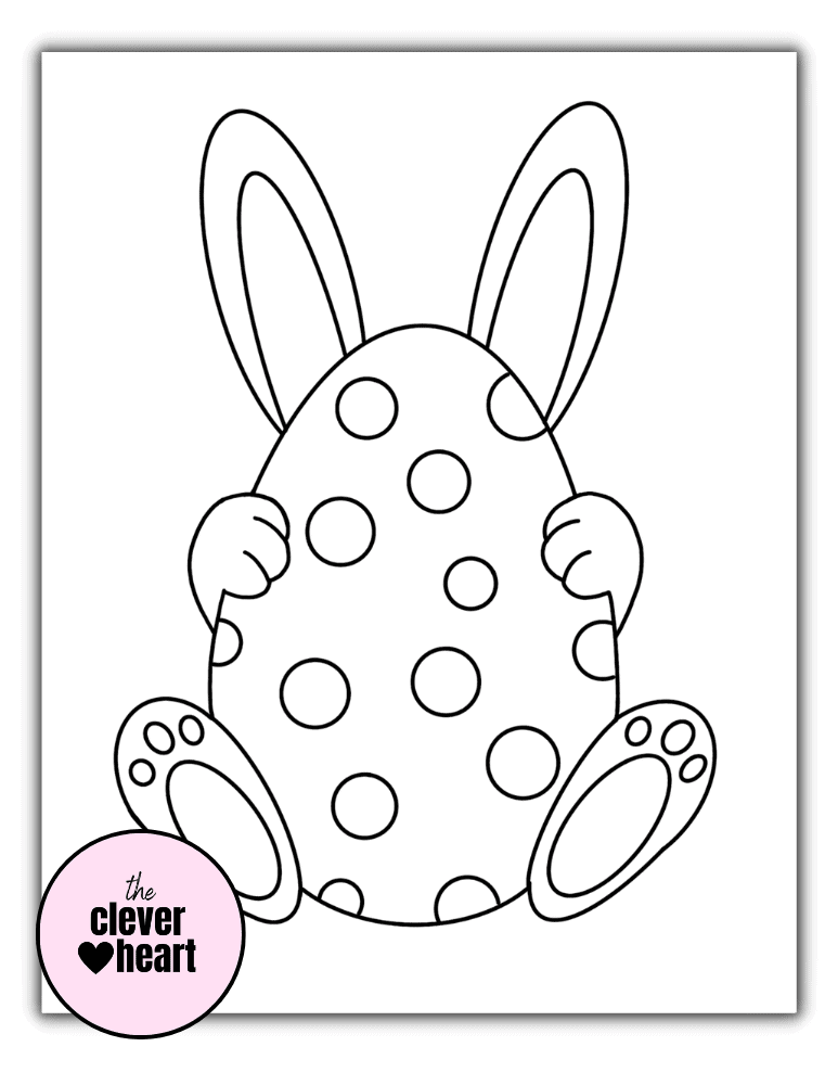 cute easter bunny and egg coloring pages