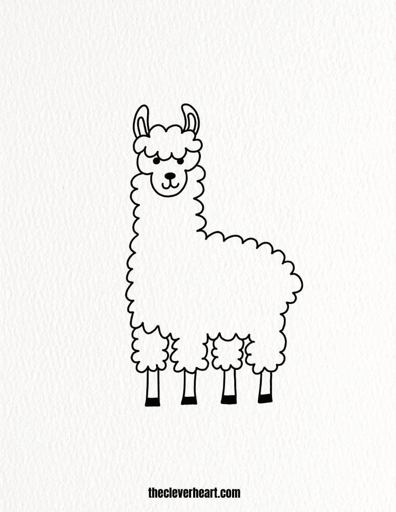 easy llama drawing