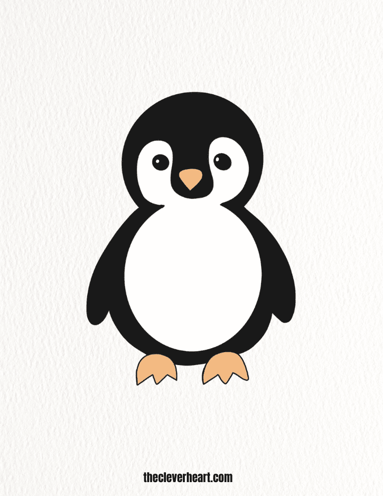 cute easy penguin drawing