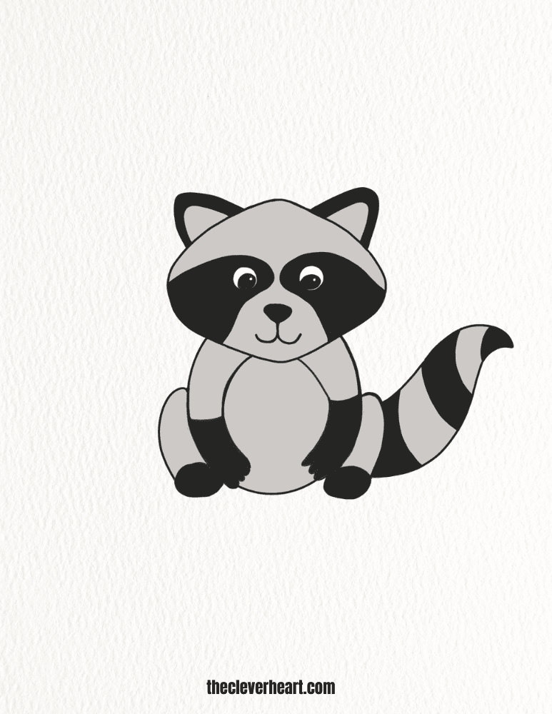 cute easy drawing of raccoon
