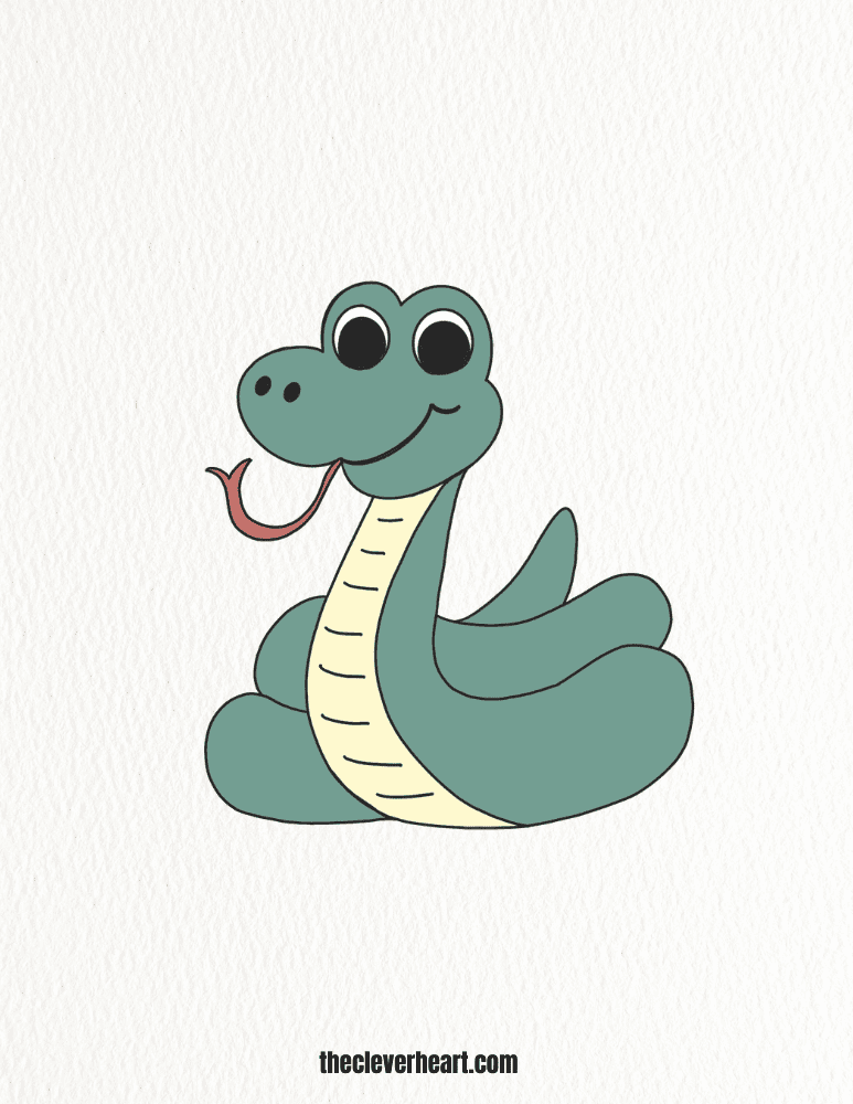 easy snake drawing