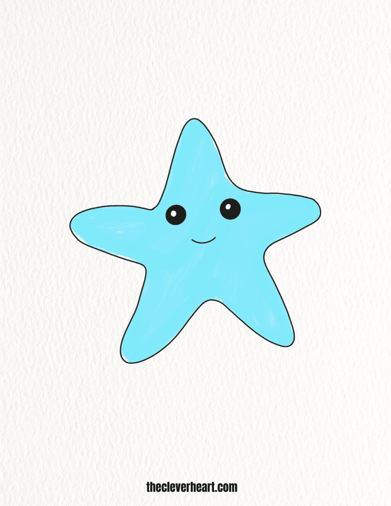 cute easy starfish drawing idea
