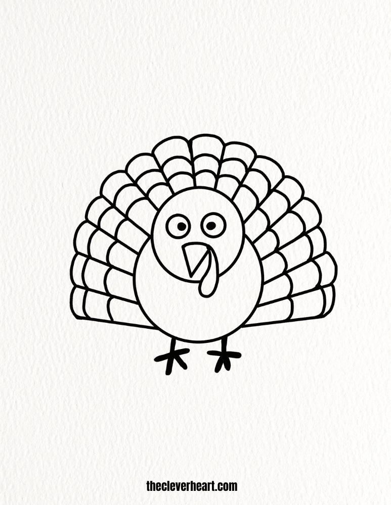 easy turkey drawing