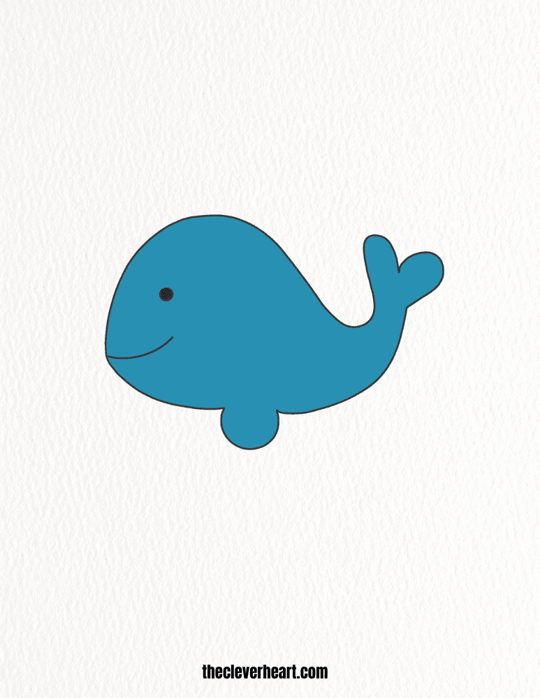 cute easy drawing of a whale