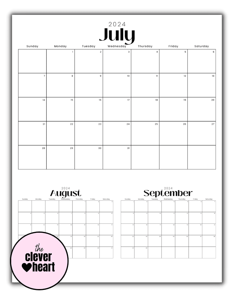 july august september printable calendar 2024