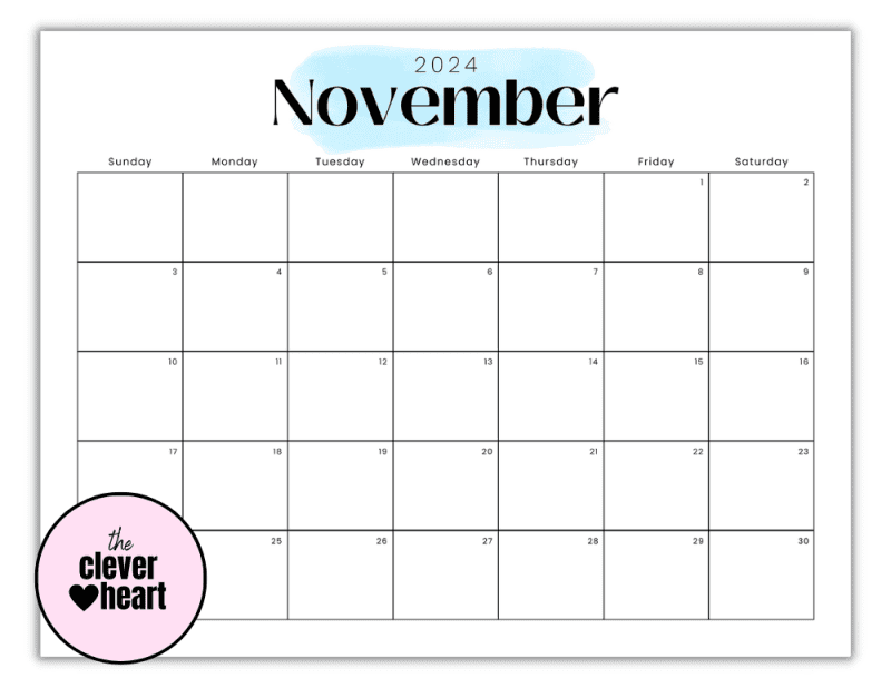 November 2024 Printable Calendar (Free Printable Calendars) - The ...