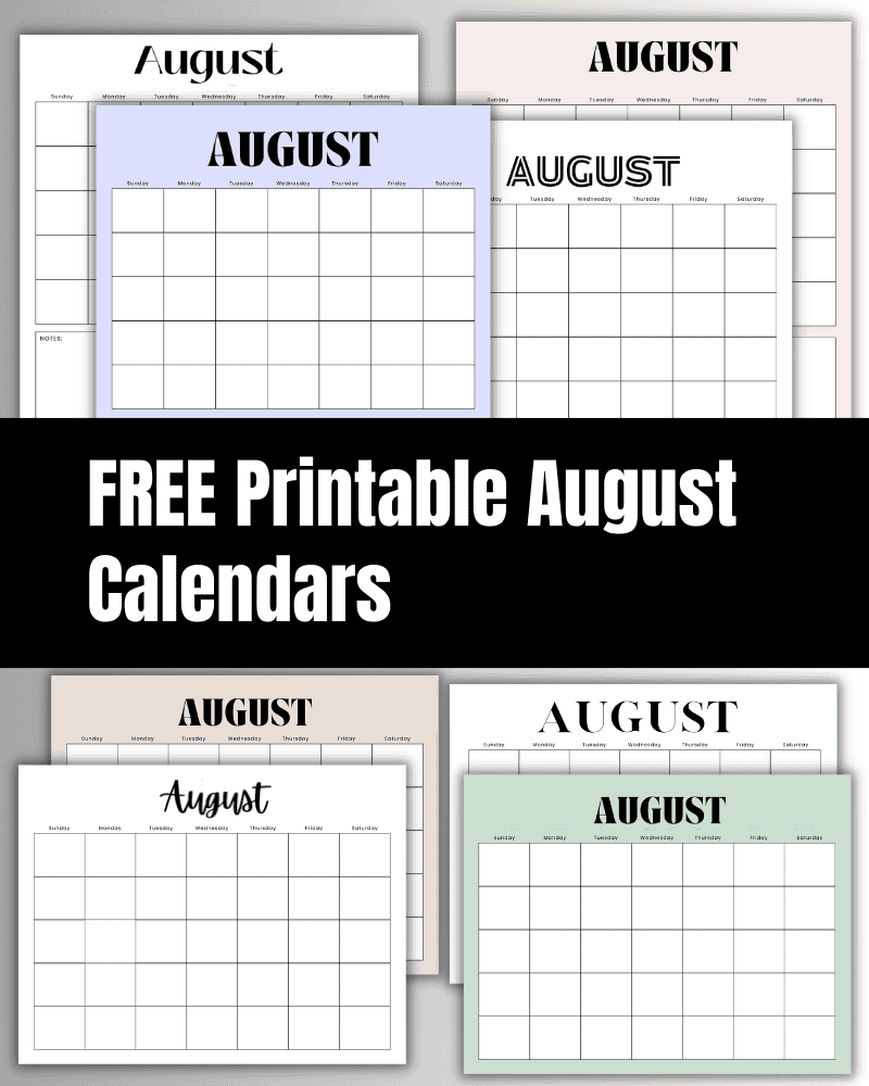 august printable calendar