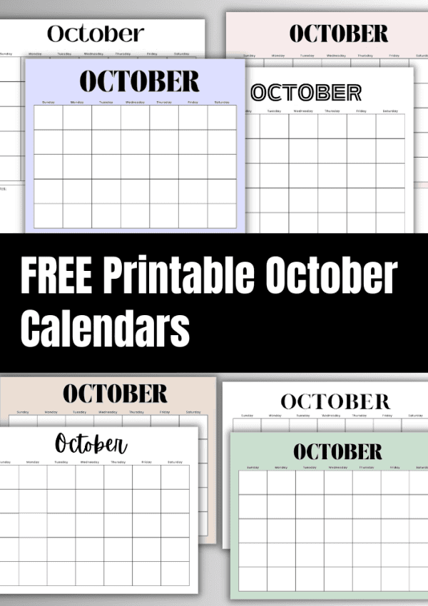 october printable calendar