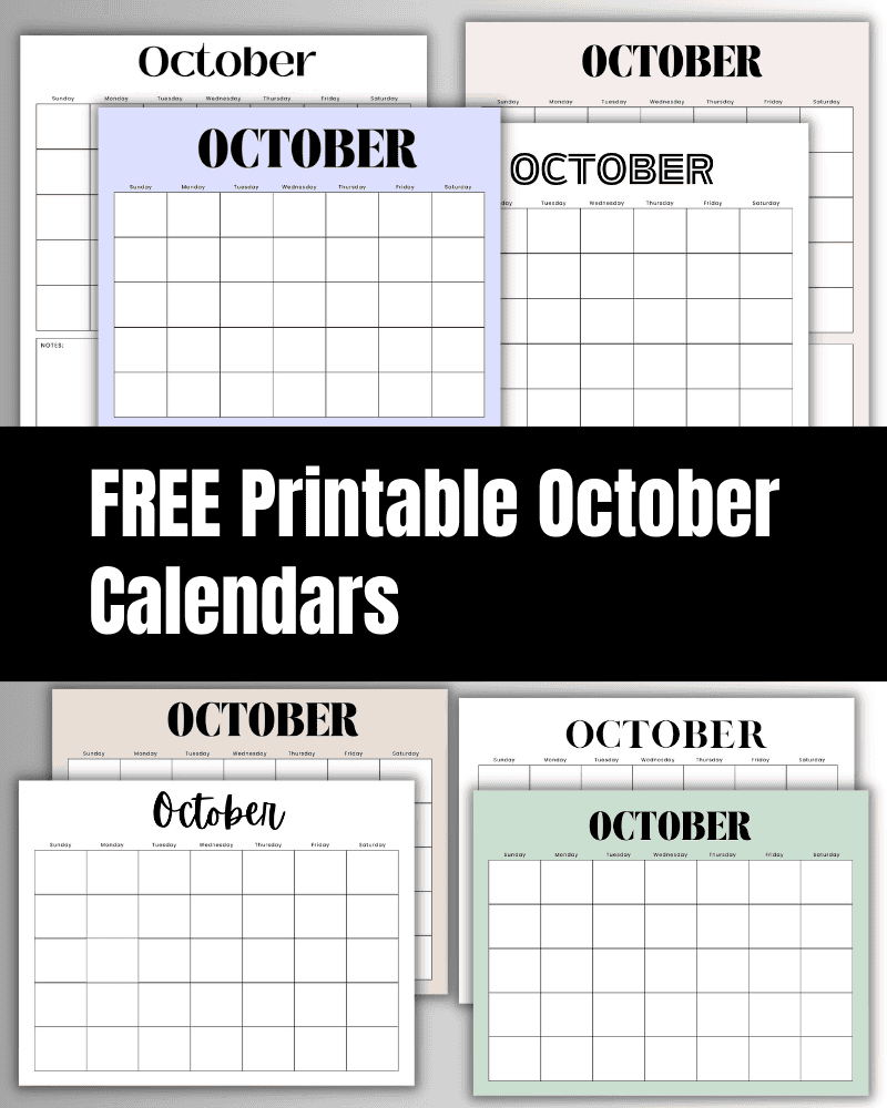 october printable calendar