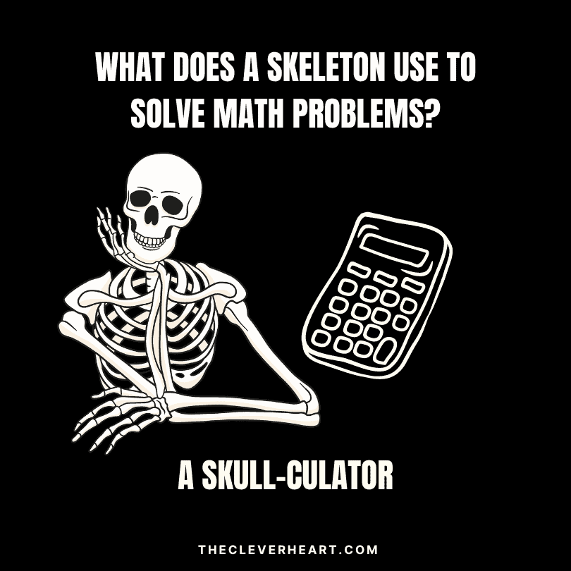 what does a skeleton use to solve math problems puns