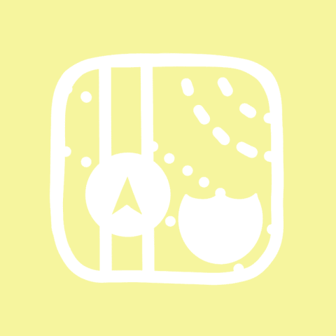 MAPS pastel yellow app icon