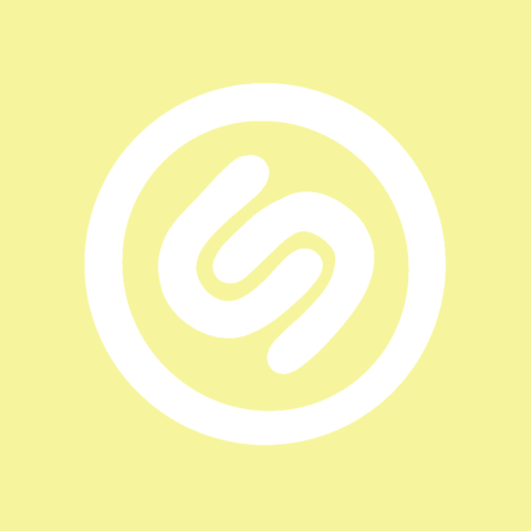 SHAZAM pastel yellow app icon